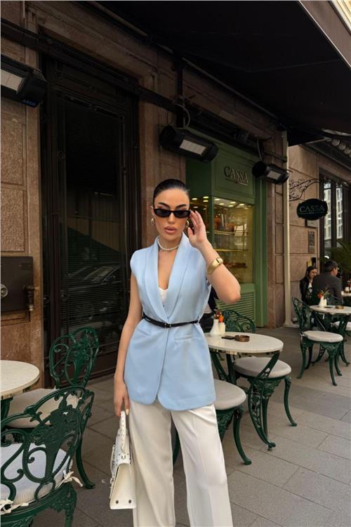 Wholesale Women Ice Blue  Vest