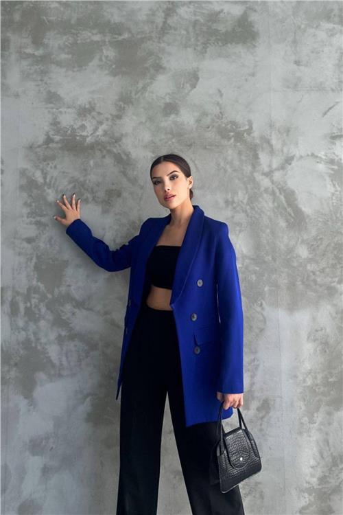 Wholesale Women Sax Blue Blazer
