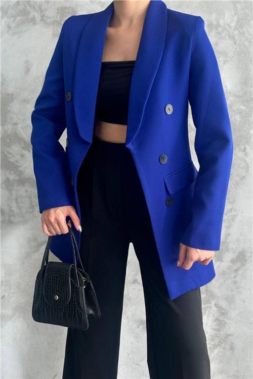 Wholesale Women Sax Blue Blazer