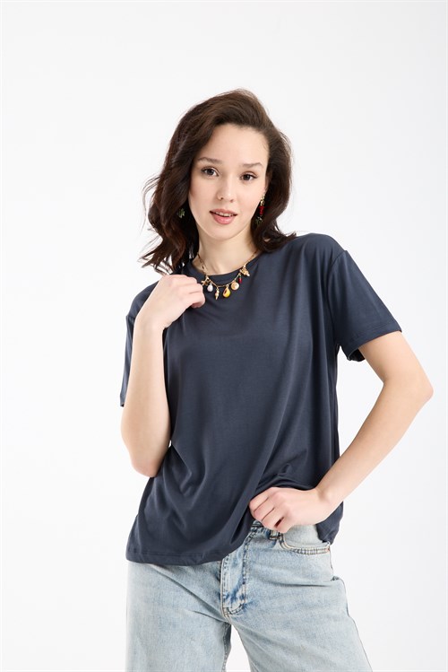Wholesale Womens Anthracite Basic T-Shirt