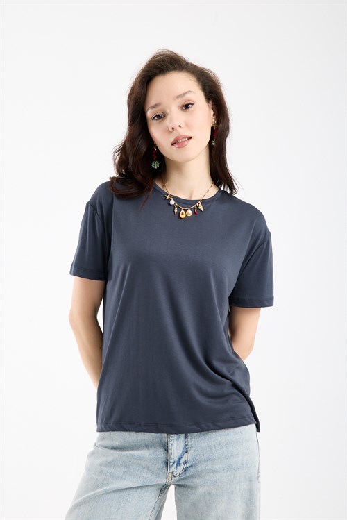 Wholesale Womens Anthracite Basic T-Shirt