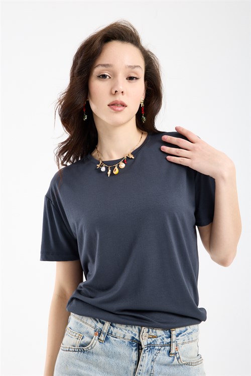 Wholesale Womens Anthracite Basic T-Shirt