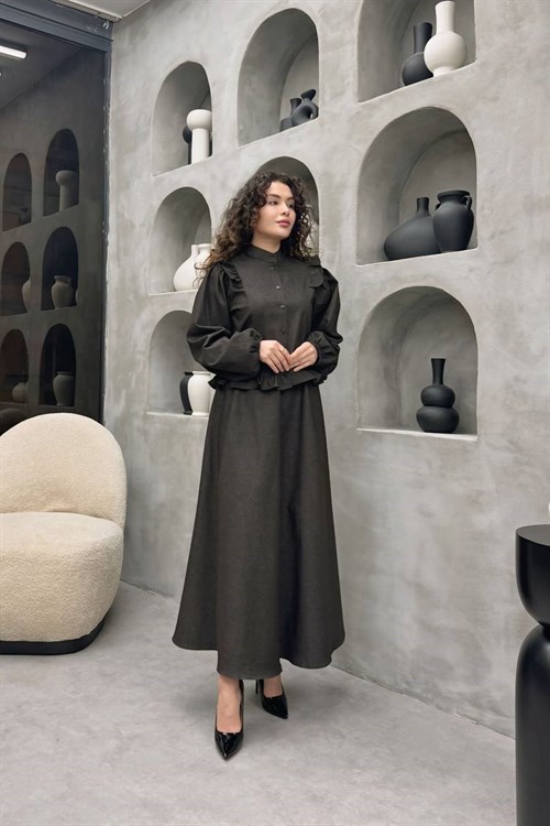 Wholesale Womens Anthracite Denim Two-Piece Hijab Set