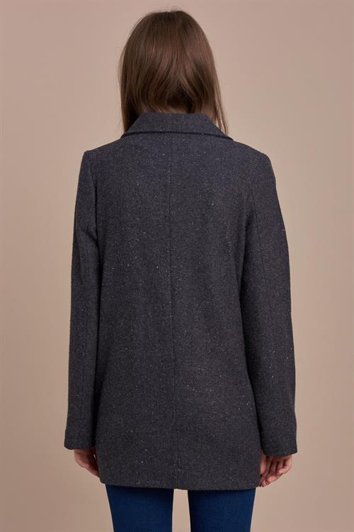 Wholesale Womens Anthracite Herringbone Pattern Jacket