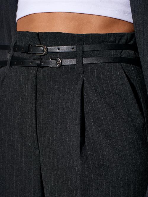 Wholesale Womens Anthracite High Waist Trousers with Belt