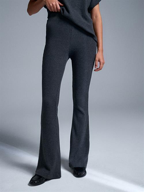 Wholesale Womens Anthracite High Waist Knitted Trousers