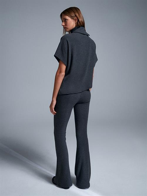 Wholesale Womens Anthracite High Waist Knitted Trousers