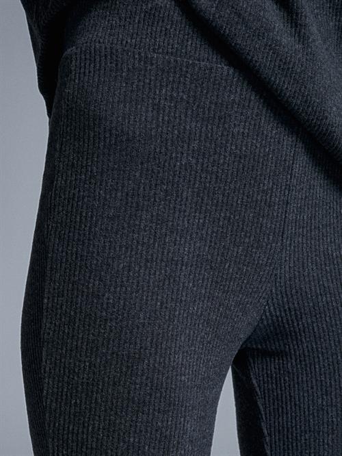 Wholesale Womens Anthracite High Waist Knitted Trousers