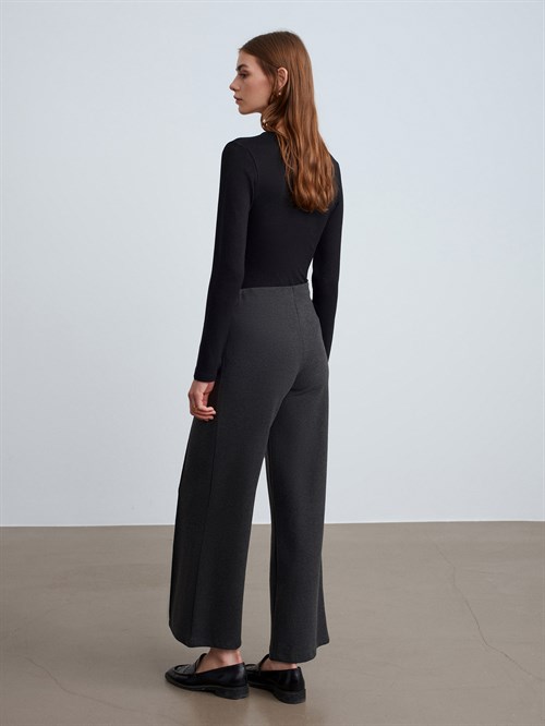 Wholesale Womens Anthracite Wide Leg Trousers