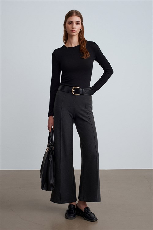 Wholesale Womens Anthracite Wide Leg Trousers