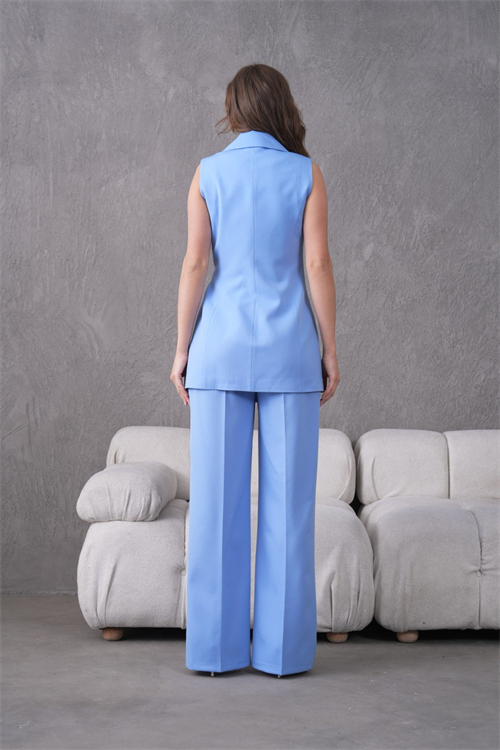 Wholesale Womens Baby Blue Plus Size Two-Piece Suit