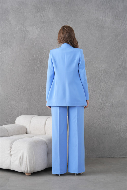 Wholesale Womens Baby Blue Plus Size Two-Piece Suit 