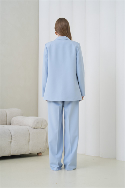 Wholesale Womens Baby Blue Plus Size Two-Piece Suit 