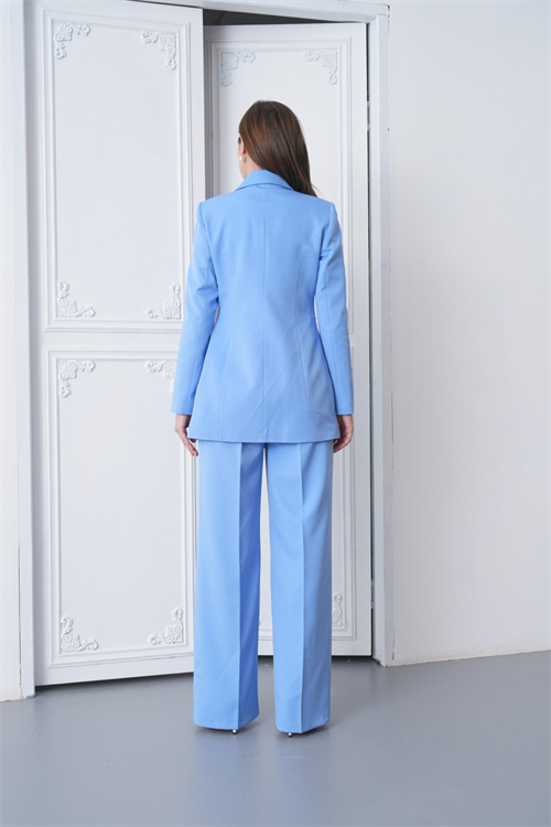 Wholesale Womens Baby Blue Plus Size Two-Piece Suit 