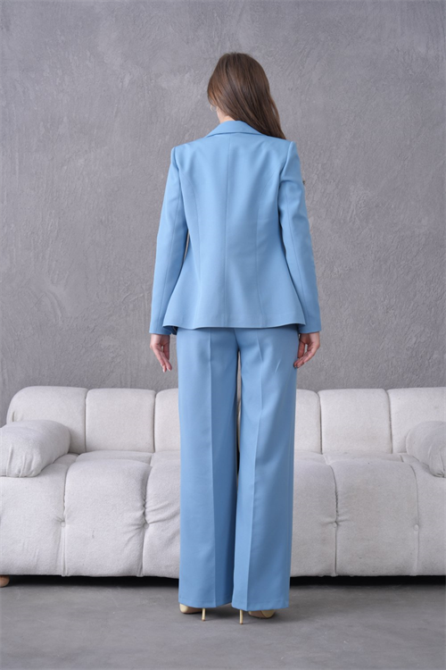 Wholesale Womens Baby Blue Plus Size Two-Piece Suit 