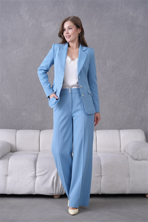 Wholesale Womens Baby Blue Plus Size Two-Piece Suit 