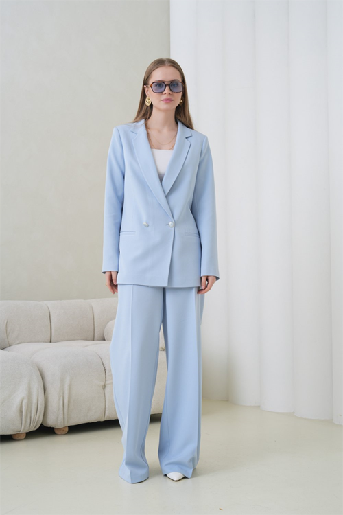 Wholesale Womens Baby Blue Two-Piece Suit 
