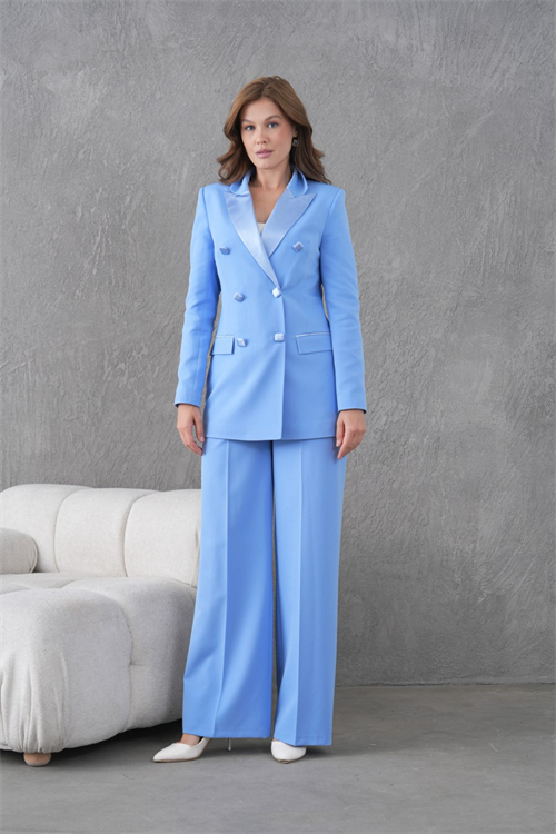 Wholesale Womens Baby Blue Two-Piece Suit 