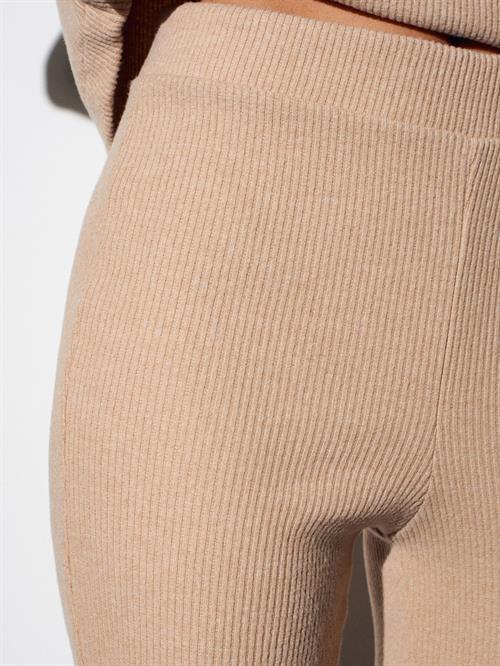 Wholesale Womens Beige High Waist Knitted Trousers