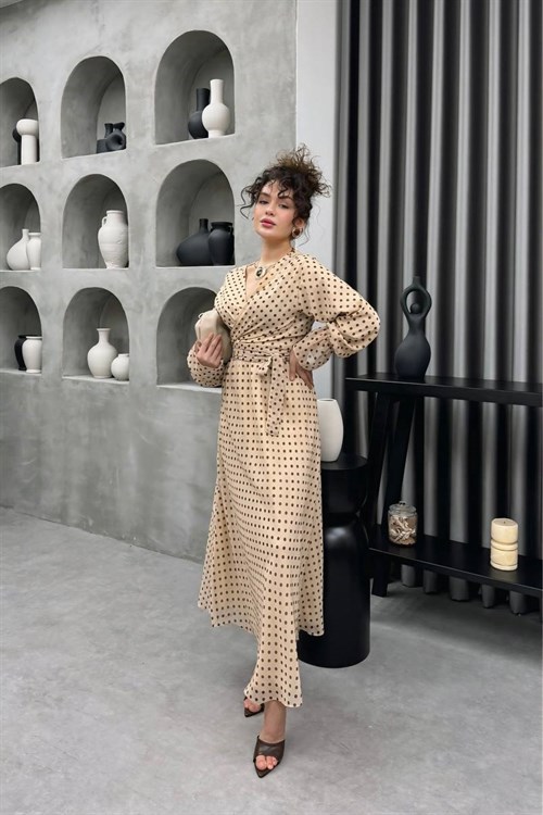 Wholesale Womens Beige Maxi Hijab Dress