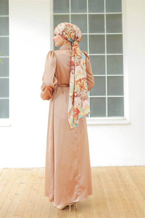 Wholesale Womens Beige Maxi Hijab Dress