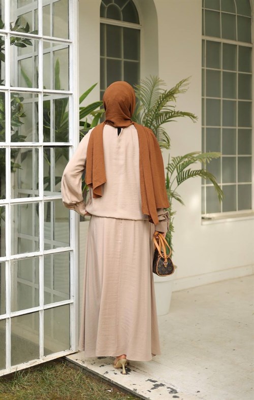 Wholesale Womens Beige Maxi Hijab Dress