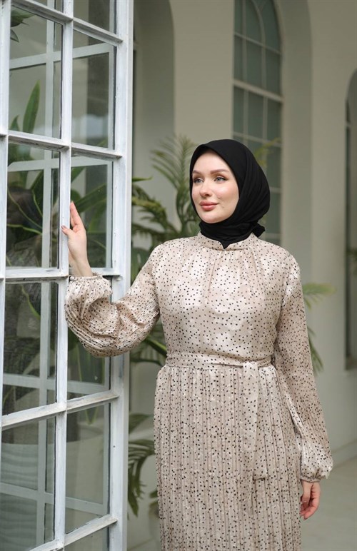 Wholesale Womens Beige Maxi Hijab Dress