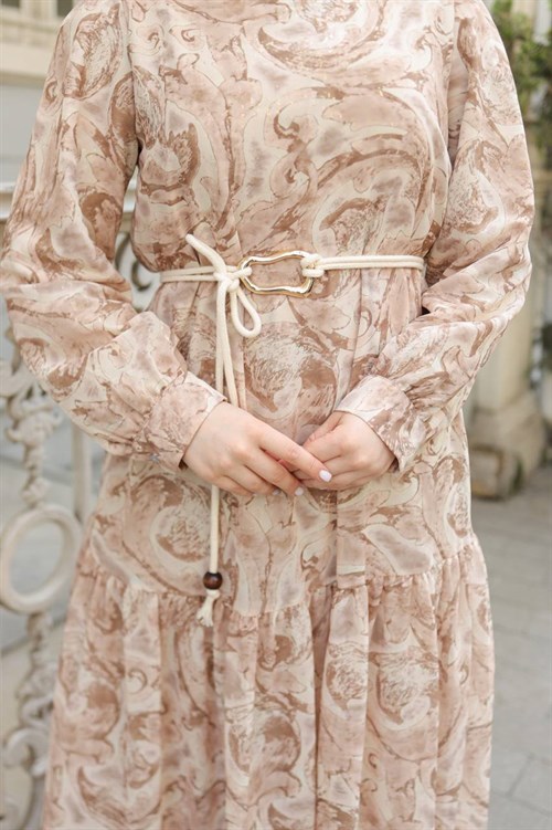 Wholesale Womens Beige Maxi Hijab Dress