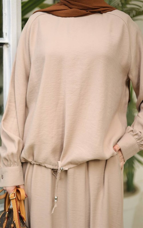 Wholesale Womens Beige Maxi Hijab Dress