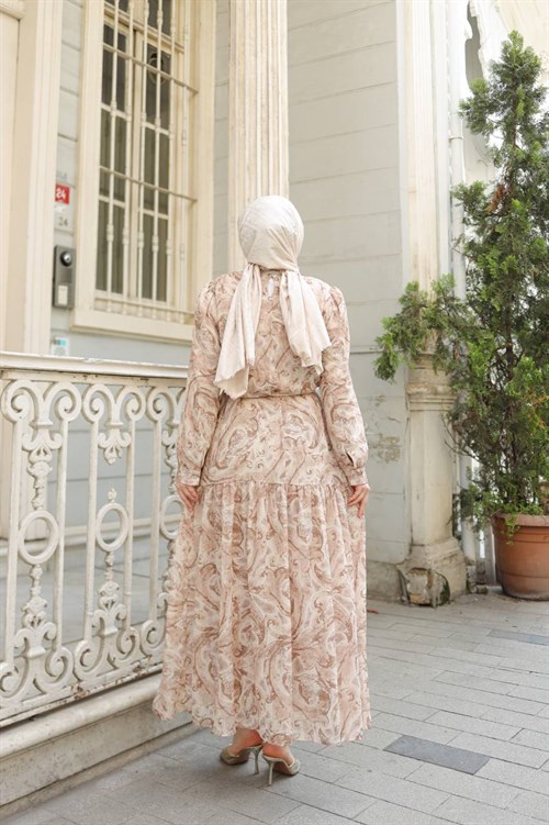 Wholesale Womens Beige Maxi Hijab Dress