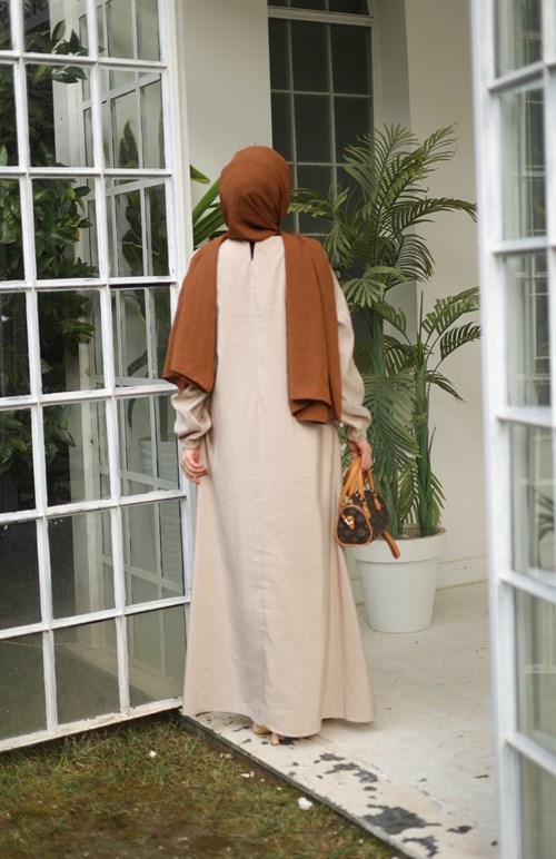 Wholesale Womens Beige Maxi Hijab Dress
