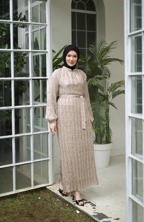 Wholesale Womens Beige Maxi Hijab Dress