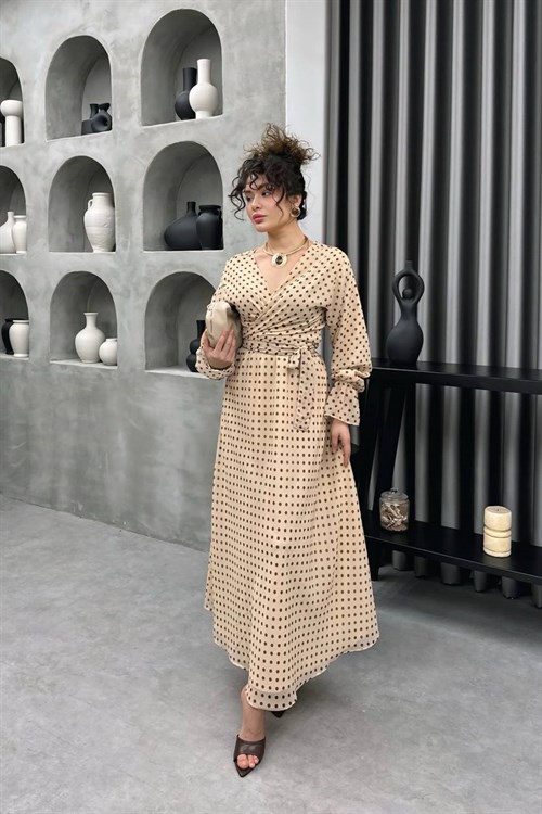 Wholesale Womens Beige Maxi Hijab Dress