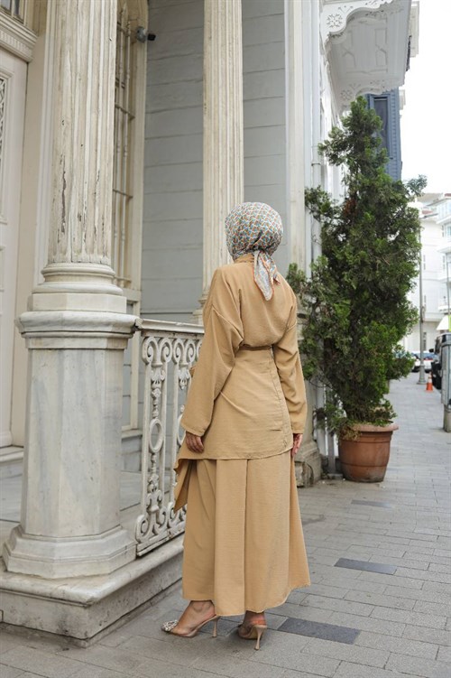 Wholesale Womens Beige Maxi Hijab Dress