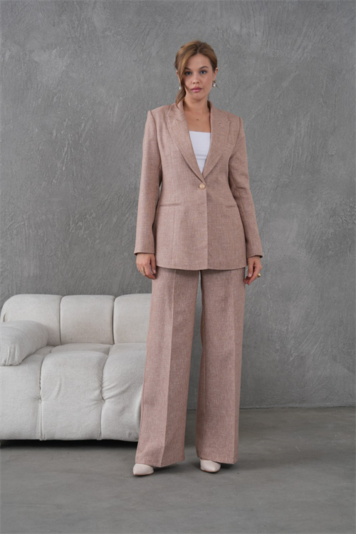 Wholesale Womens Beige Plus Size Two-Piece Suit 