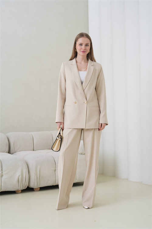 Wholesale Womens Beige Plus Size Two-Piece Suit 