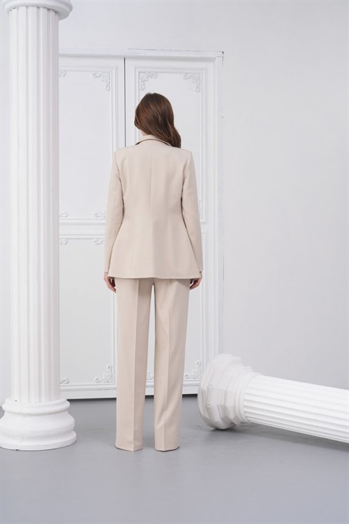 Wholesale Womens Beige Plus Size Two-Piece Suit 