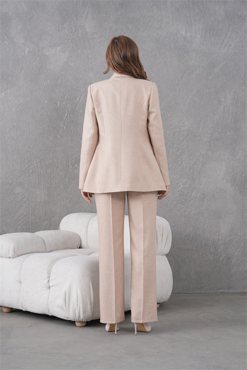 Wholesale Womens Beige Plus Size Two-Piece Suit 