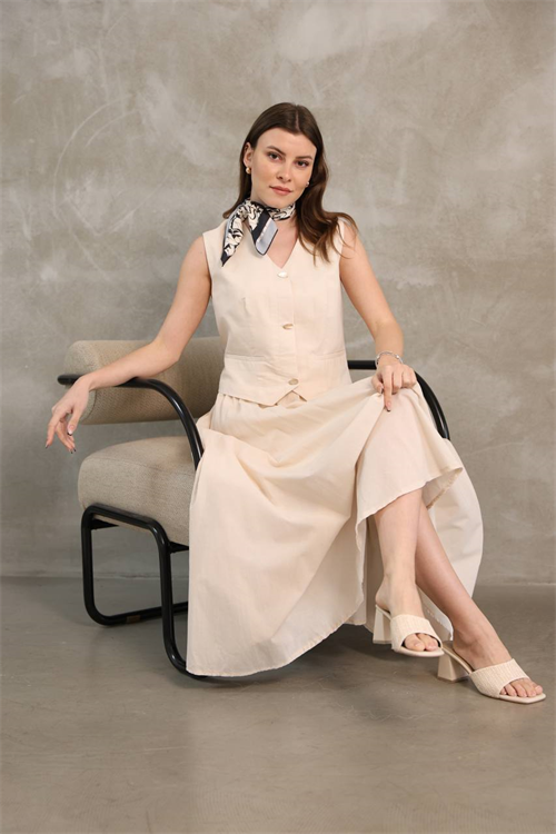 Wholesale Womens Beige Skirt Suit 