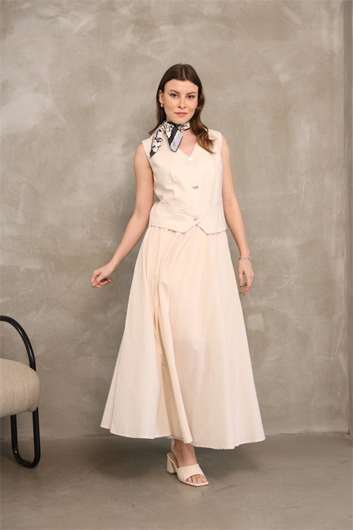 Wholesale Womens Beige Skirt Suit 
