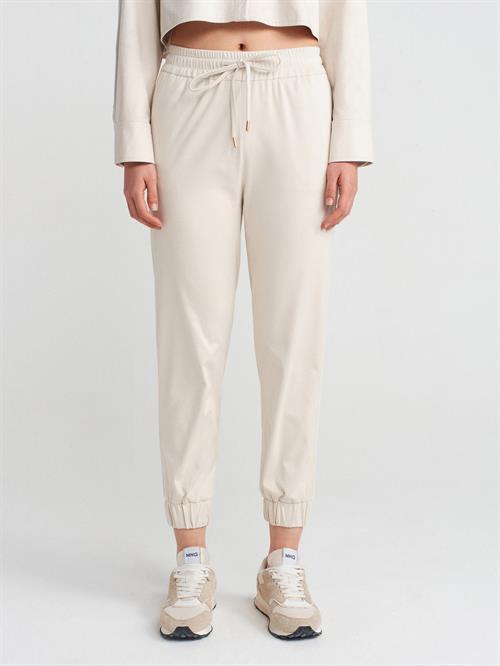 Wholesale Womens Beige Suede Jogger Pants