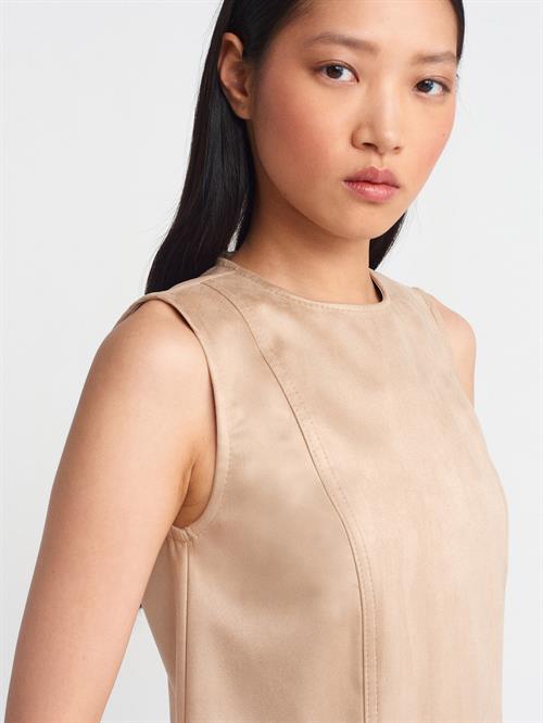 Wholesale Womens Beige Suede Mini Dress