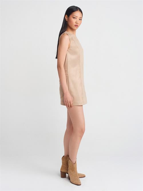 Wholesale Womens Beige Suede Mini Dress