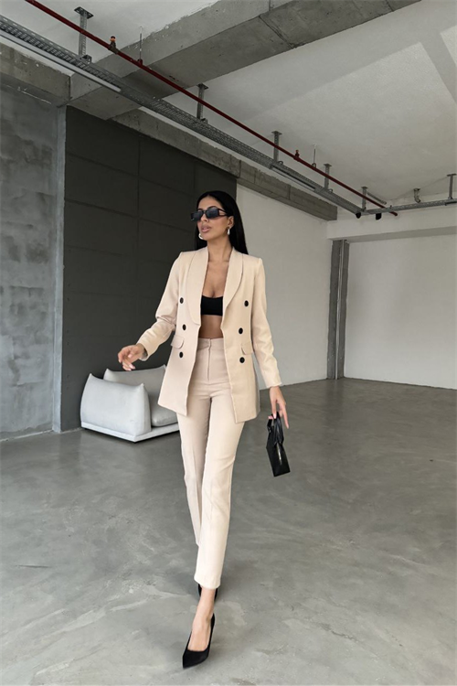 Wholesale Womens Beige Two-Piece Suit 