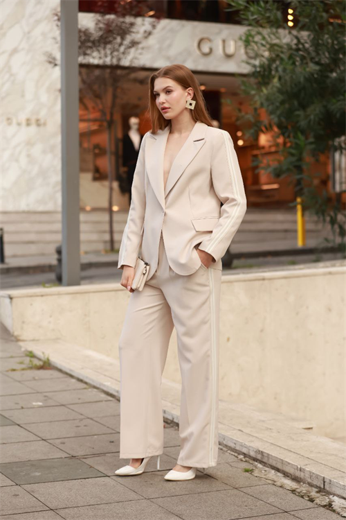 Wholesale Womens Beige Two-Piece Suit 