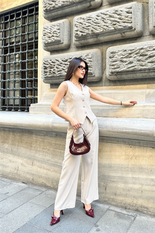 Wholesale Womens Beige Two-Piece Suit 