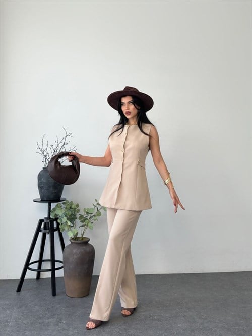 Wholesale Womens Beige Two-Piece Suit 