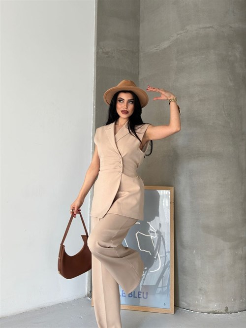 Wholesale Womens Beige Two-Piece Suit 