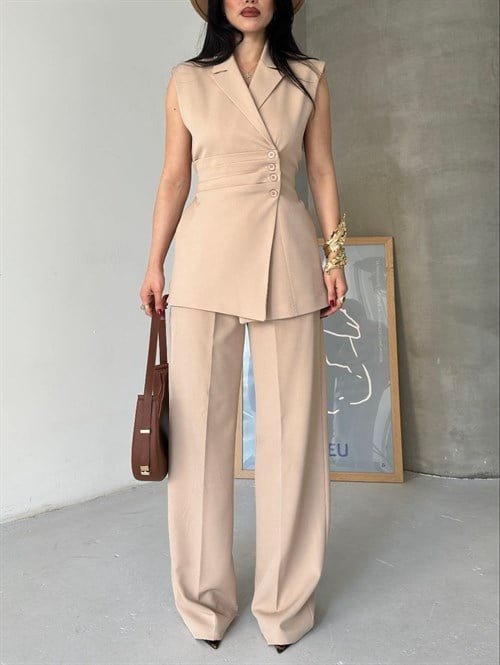 Wholesale Womens Beige Two-Piece Suit 