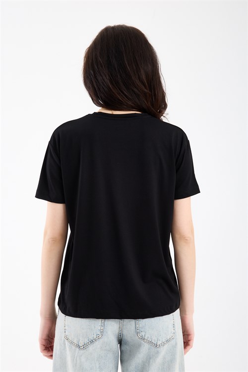 Wholesale Womens Black Basic T-Shirt